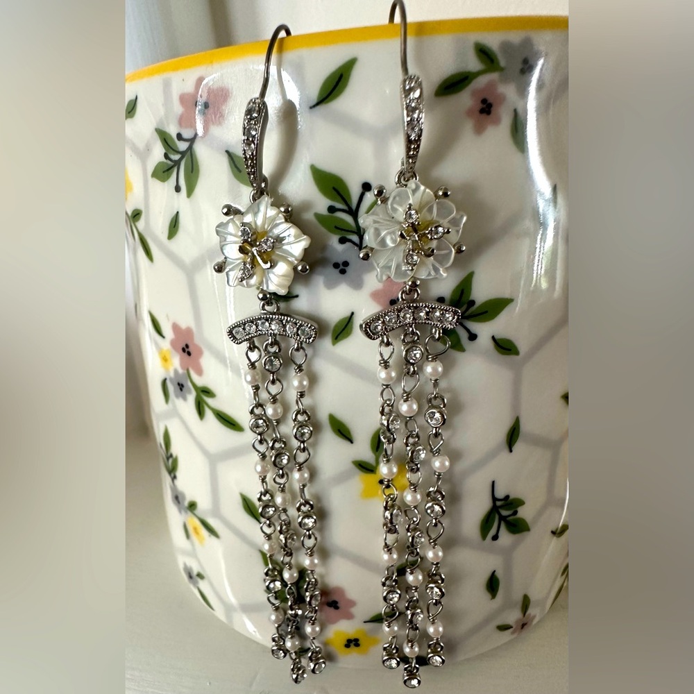 Beautiful Long Pearl Drop Earrings